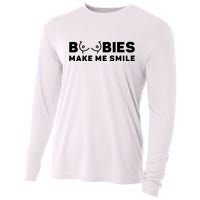 Boobies Make Me Smile Funny Adult Humor Cooling Performance Long Sleeve Crew