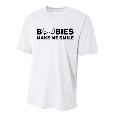 Boobies Make Me Smile Funny Adult Humor Performance Sprint T-Shirt