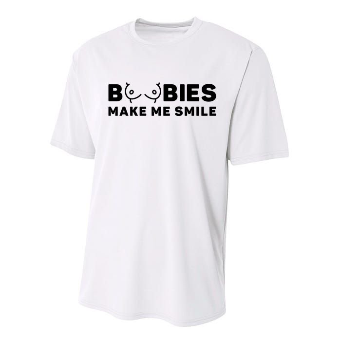 Boobies Make Me Smile Funny Adult Humor Performance Sprint T-Shirt