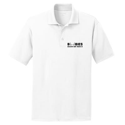 Boobies Make Me Smile Funny Adult Humor PosiCharge RacerMesh Polo