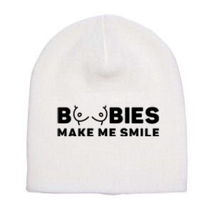 Boobies Make Me Smile Funny Adult Humor Short Acrylic Beanie