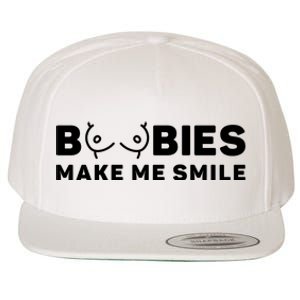 Boobies Make Me Smile Funny Adult Humor Wool Snapback Cap