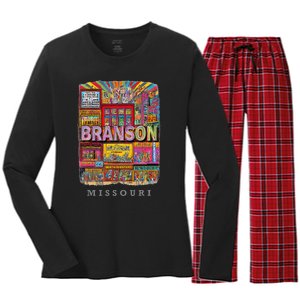 Branson Missouri Mo Entertaint Extravaganza Women's Long Sleeve Flannel Pajama Set 