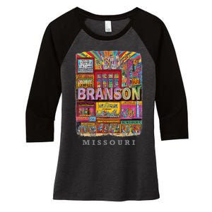 Branson Missouri Mo Entertaint Extravaganza Women's Tri-Blend 3/4-Sleeve Raglan Shirt