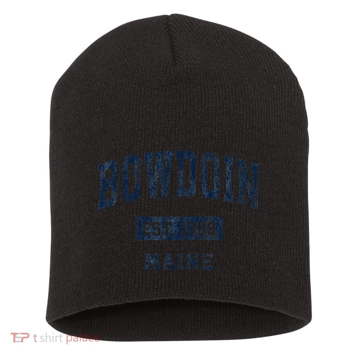Bowdoin Maine Me Vintage Established Short Acrylic Beanie