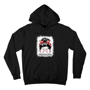 Baseball Mom Messy Bun Proud Mama Baseball Hoodie