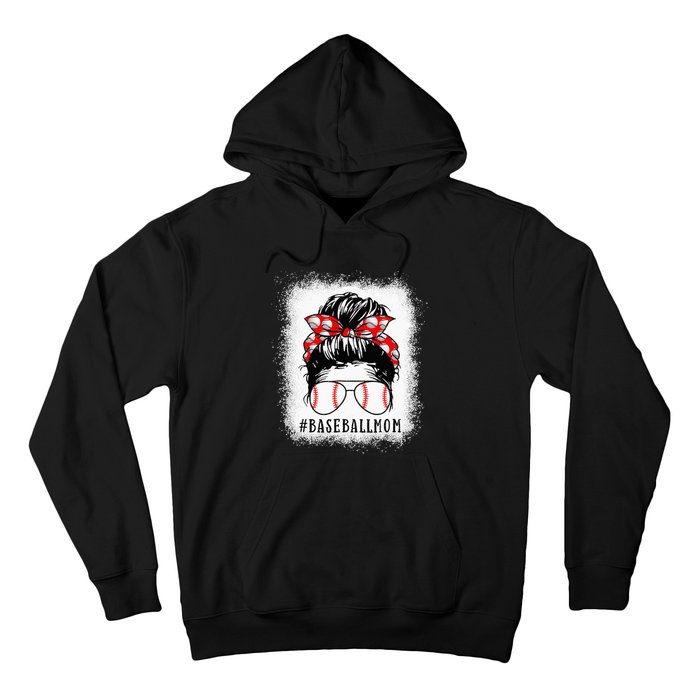 Baseball Mom Messy Bun Proud Mama Baseball Hoodie