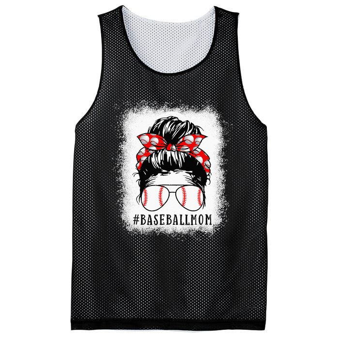 Baseball Mom Messy Bun Proud Mama Baseball Mesh Reversible Basketball Jersey Tank