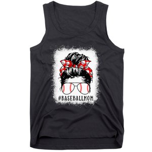 Baseball Mom Messy Bun Proud Mama Baseball Tank Top