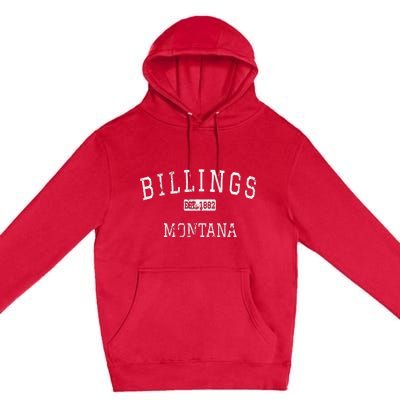 Billings Montana MT Vintage Premium Pullover Hoodie