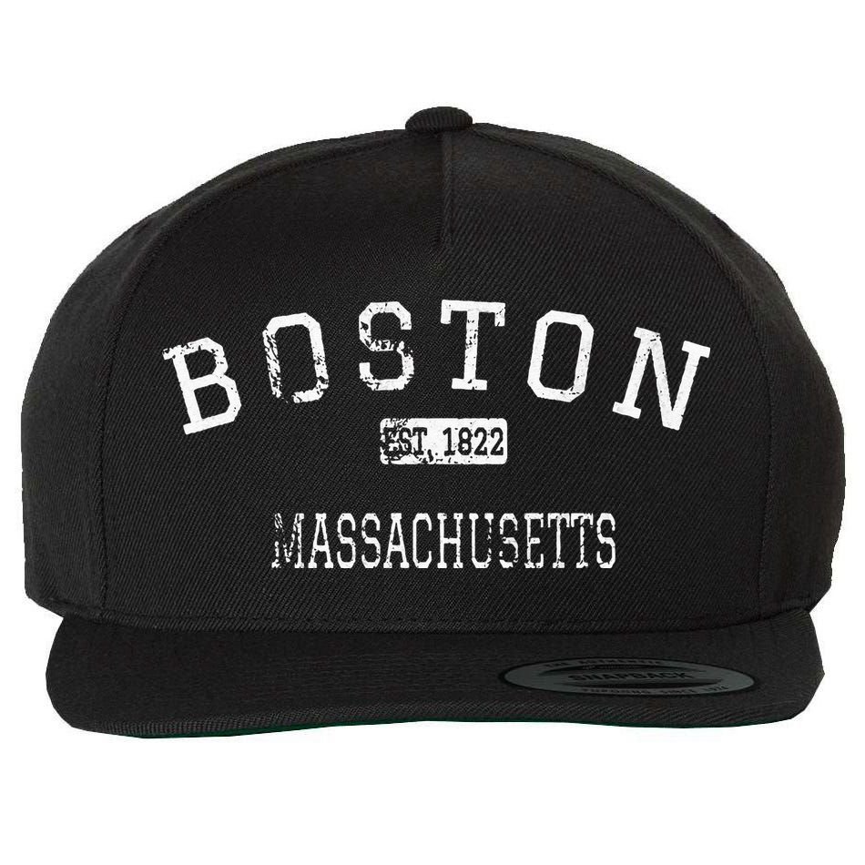 Boston Massachusetts MA Vintage Wool Snapback Cap