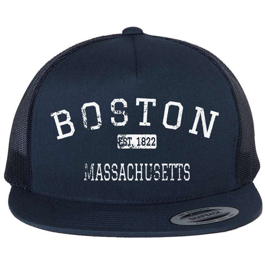 Boston Massachusetts MA Vintage Flat Bill Trucker Hat