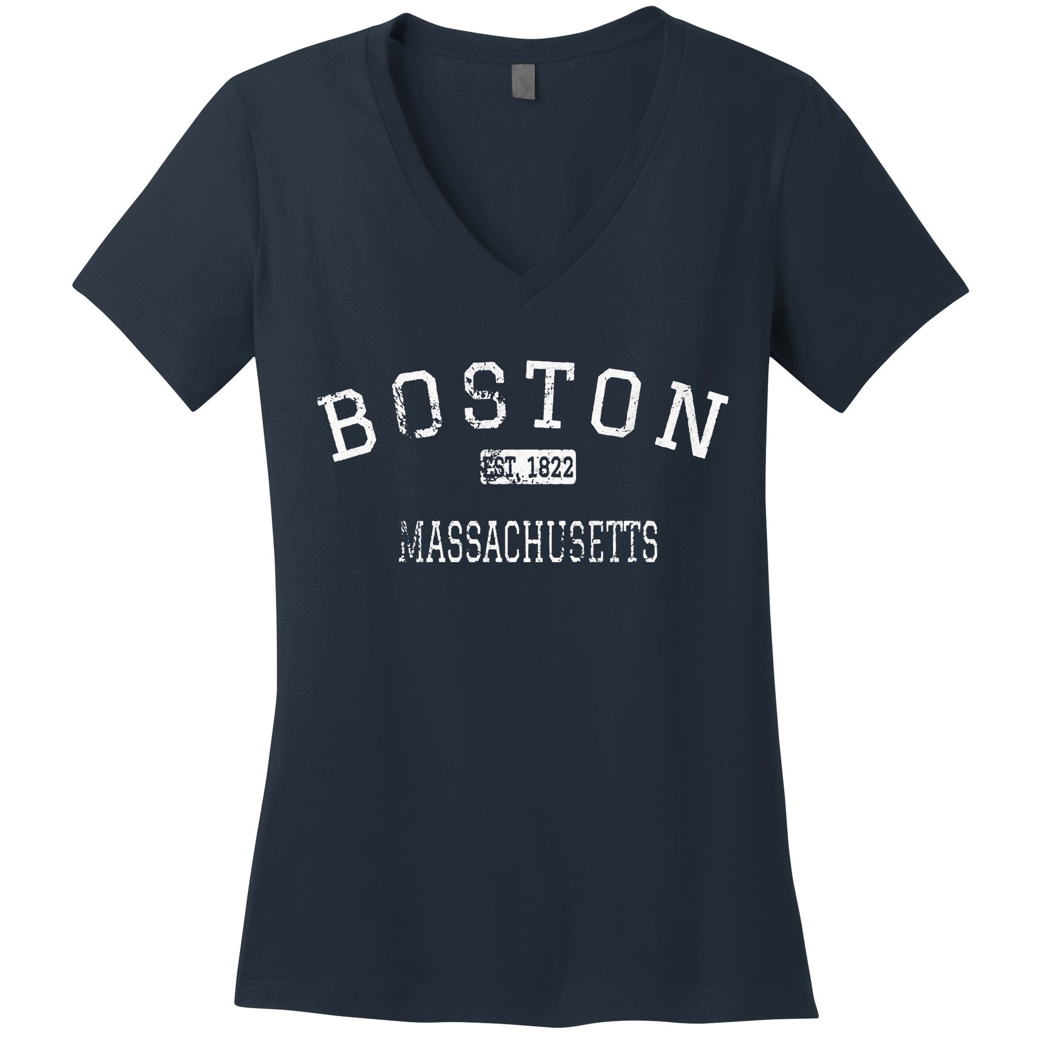 Boston Massachusetts MA Vintage Women's V-Neck T-Shirt