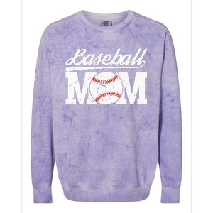 Baseball Mom Messy Bun Proud Mama Baseball Colorblast Crewneck Sweatshirt