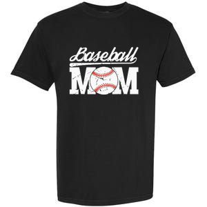 Baseball Mom Messy Bun Proud Mama Baseball Garment-Dyed Heavyweight T-Shirt