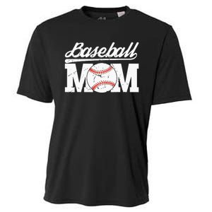 Baseball Mom Messy Bun Proud Mama Baseball Cooling Performance Crew T-Shirt