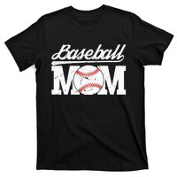 Baseball Mom Messy Bun Proud Mama Baseball T-Shirt