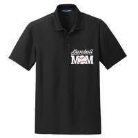 Baseball Mom Messy Bun Proud Mama Baseball Dry Zone Grid Polo