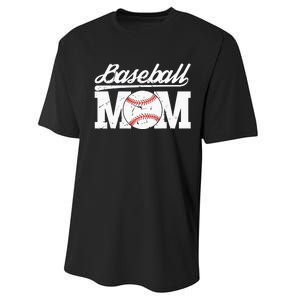 Baseball Mom Messy Bun Proud Mama Baseball Performance Sprint T-Shirt