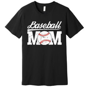 Baseball Mom Messy Bun Proud Mama Baseball Premium T-Shirt