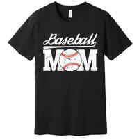 Baseball Mom Messy Bun Proud Mama Baseball Premium T-Shirt