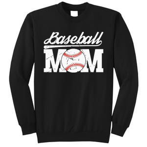 Baseball Mom Messy Bun Proud Mama Baseball Tall Sweatshirt