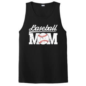 Baseball Mom Messy Bun Proud Mama Baseball PosiCharge Competitor Tank