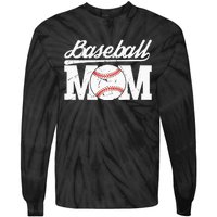 Baseball Mom Messy Bun Proud Mama Baseball Tie-Dye Long Sleeve Shirt