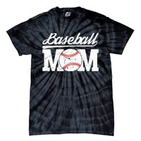 Baseball Mom Messy Bun Proud Mama Baseball Tie-Dye T-Shirt