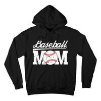 Baseball Mom Messy Bun Proud Mama Baseball Tall Hoodie