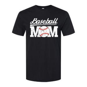 Baseball Mom Messy Bun Proud Mama Baseball Softstyle CVC T-Shirt