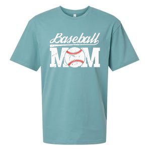 Baseball Mom Messy Bun Proud Mama Baseball Sueded Cloud Jersey T-Shirt