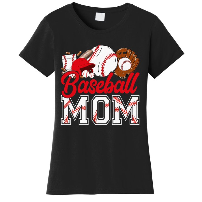 Baseball Mom Mama Baseball Life Softball Life Women's T-Shirt