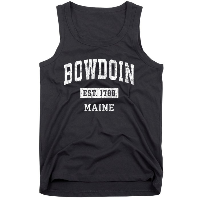 Bowdoin Maine Me Vintage Sports Established Tank Top