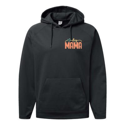 Boy Mom Ma Mama Bruh Funny Front & Back Performance Fleece Hoodie