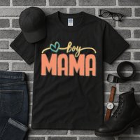 Boy Mom Ma Mama Bruh Funny Front & Back Tall T-Shirt