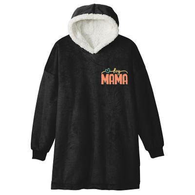 Boy Mom Ma Mama Bruh Funny Front & Back Hooded Wearable Blanket