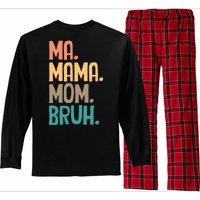 Boy Mom Ma Mama Bruh Funny Front & Back Long Sleeve Pajama Set