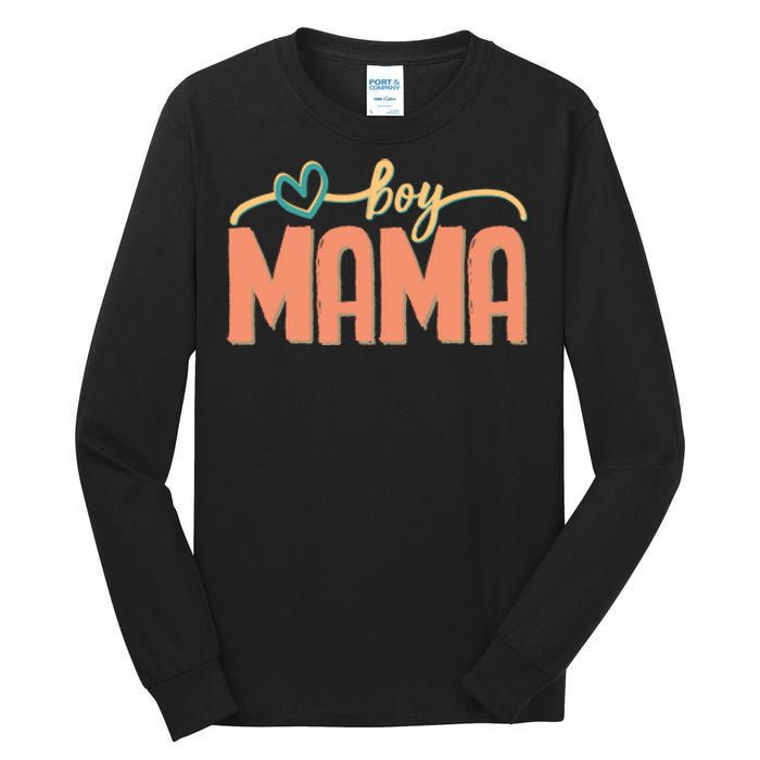 Boy Mom Ma Mama Bruh Funny Front & Back Tall Long Sleeve T-Shirt