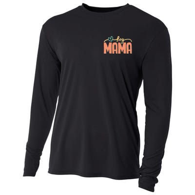 Boy Mom Ma Mama Bruh Funny Front & Back Cooling Performance Long Sleeve Crew