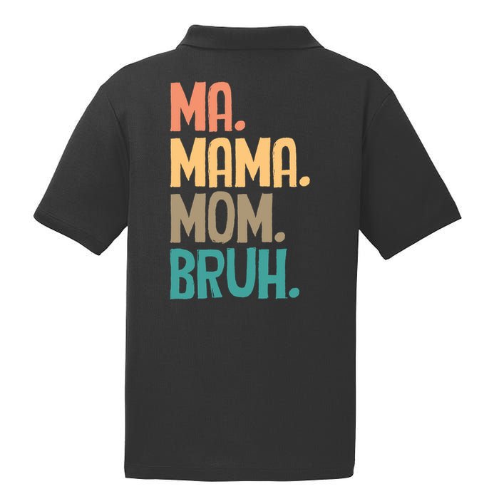 Boy Mom Ma Mama Bruh Funny Front & Back PosiCharge RacerMesh Polo