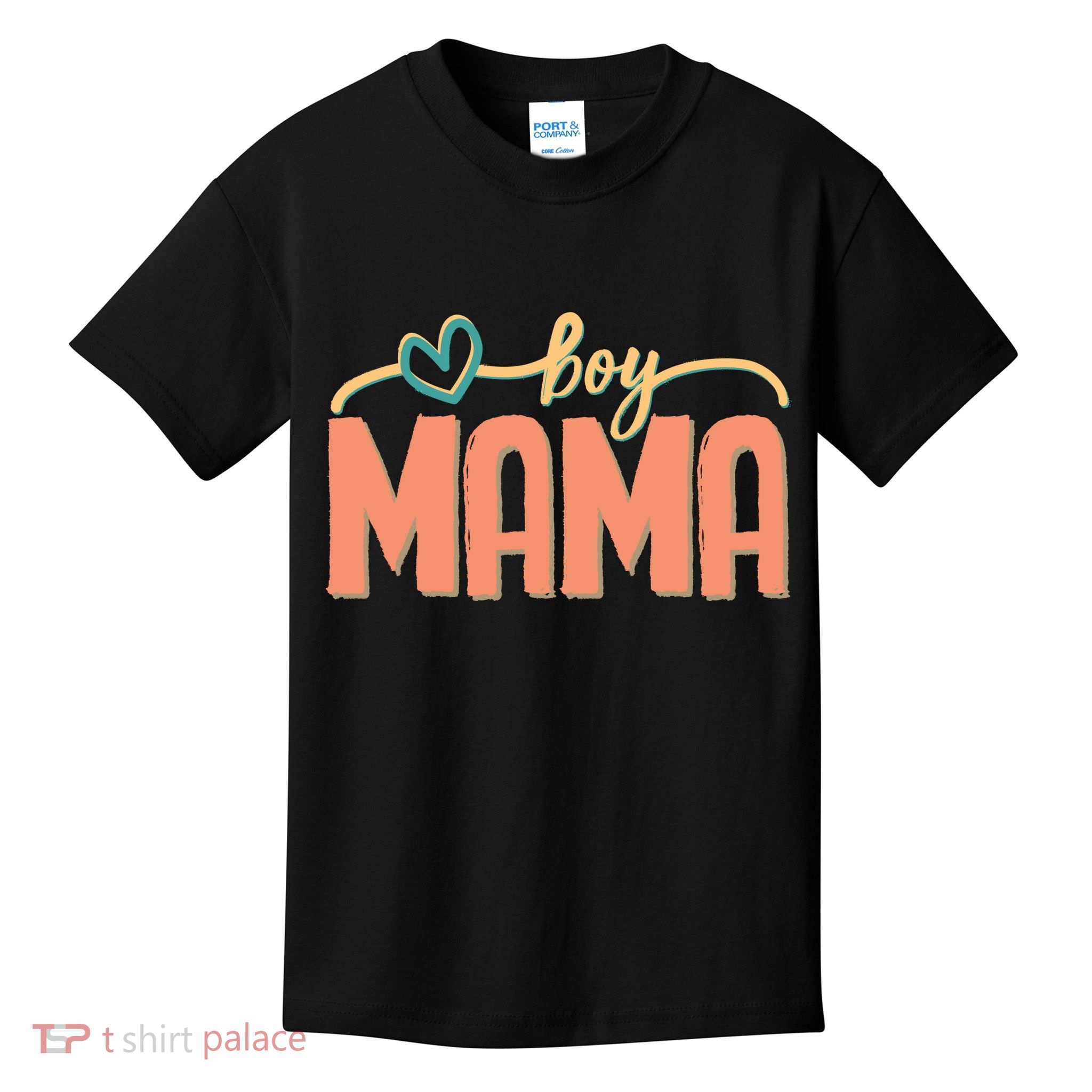 Boy Mom Ma Mama Bruh Funny Front & Back Kids T-Shirt