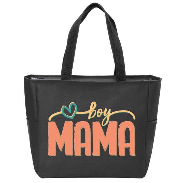 Boy Mom Ma Mama Bruh Funny Front & Back Zip Tote Bag
