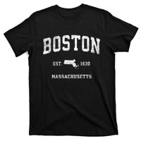 Boston Massachusetts Ma Vintage Sports Design Established T-Shirt