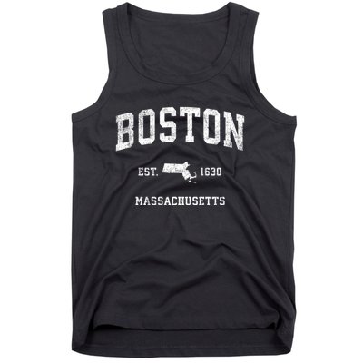 Boston Massachusetts Ma Vintage Sports Design Established Tank Top