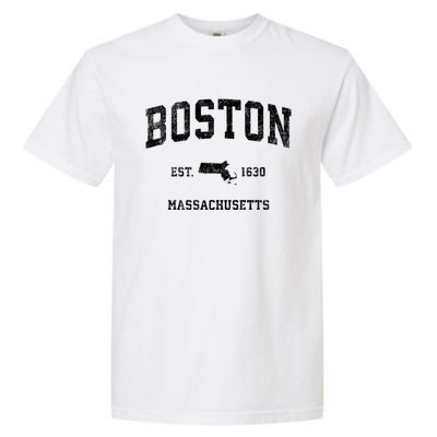 Boston Massachusetts Ma Vintage Sports Design Established Garment-Dyed Heavyweight T-Shirt