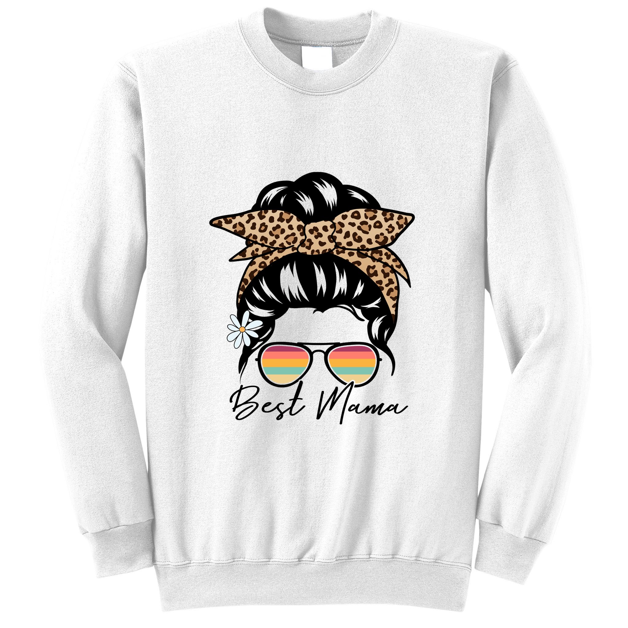Best Mama Messy Bun Gift For Mother's Day Sweatshirt