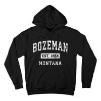 Bozeman Montana Mt Vintage Established Sports Tall Hoodie