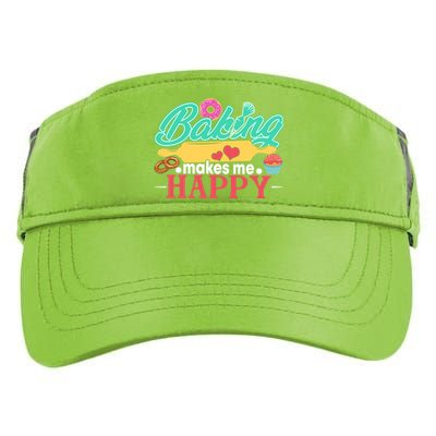 Baking Makes Me Happy Bakers Funny Funny Gift Adult Drive Performance Visor