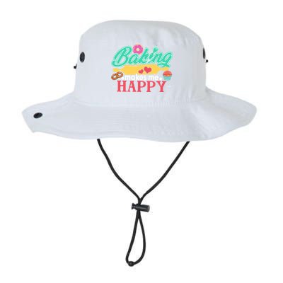 Baking Makes Me Happy Bakers Funny Funny Gift Legacy Cool Fit Booney Bucket Hat